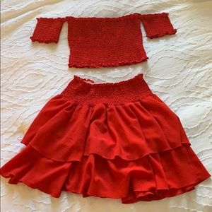 Red Princess Polly Skirt Set